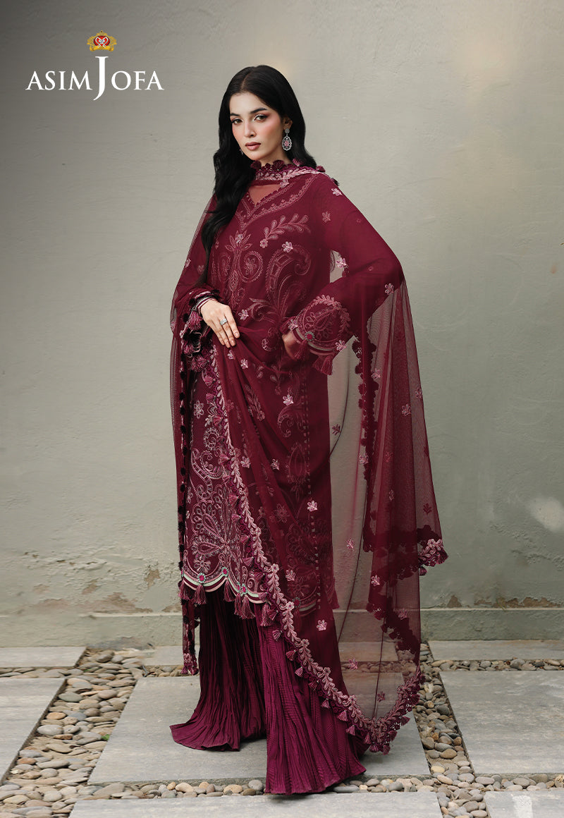 AJULC-10 Embroidered Chikankari Unstitched 3 Pcs