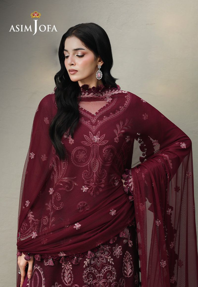 AJULC-10 Embroidered Chikankari Unstitched 3 Pcs