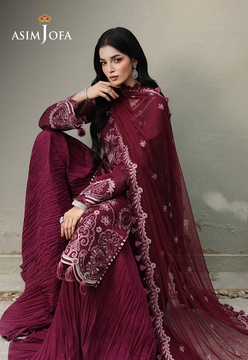AJULC-10 Embroidered Chikankari Unstitched 3 Pcs