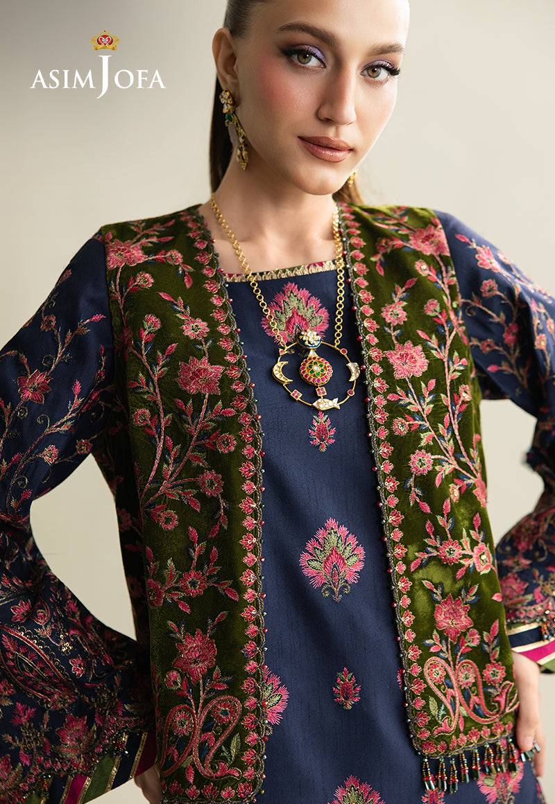 AJULM-04 Embroidered Velvet Unstitched 4 Pcs
