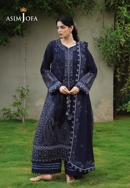 AJULC-07 Embroidered Chikankari Unstitched 3 Pcs