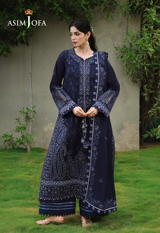 AJULC-07 Embroidered Paper Cotton Unstitched 3 Pcs