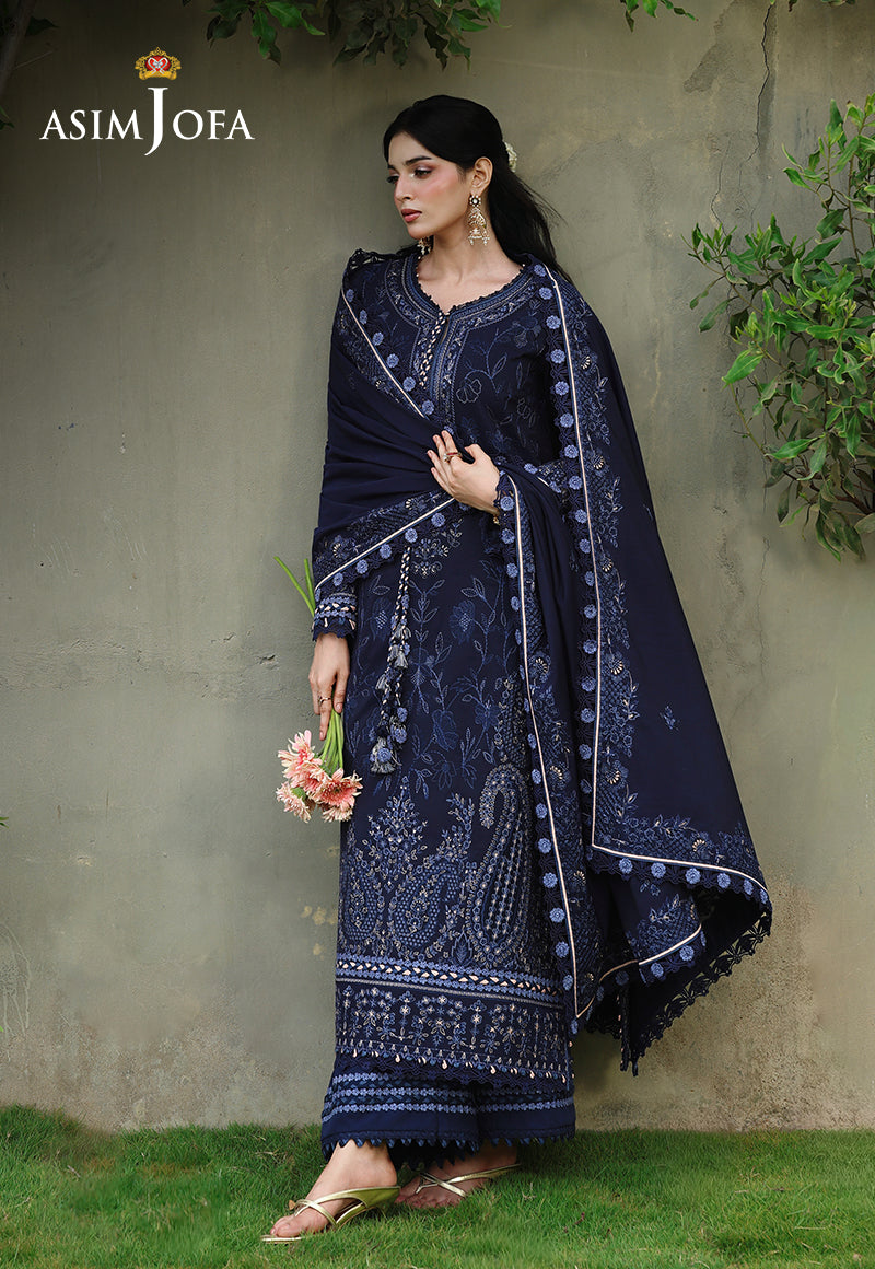 AJULC-07 Embroidered Chikankari Unstitched 3 Pcs