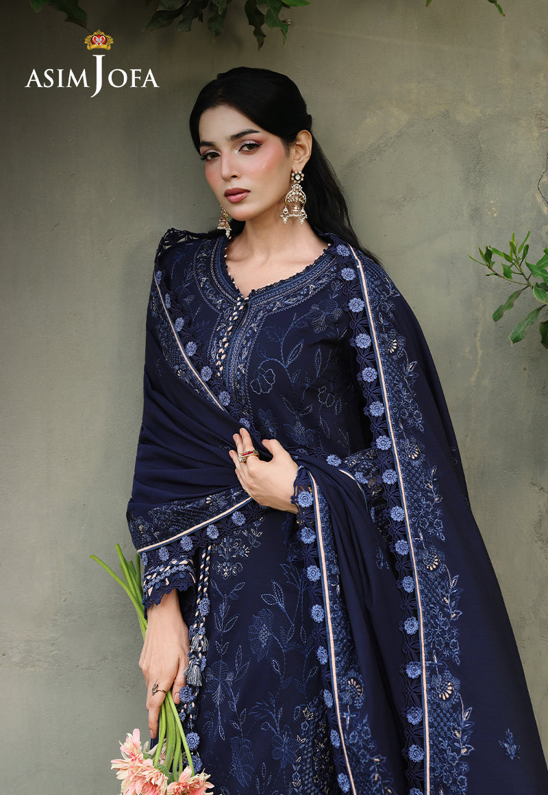 AJULC-07 Embroidered Chikankari Unstitched 3 Pcs