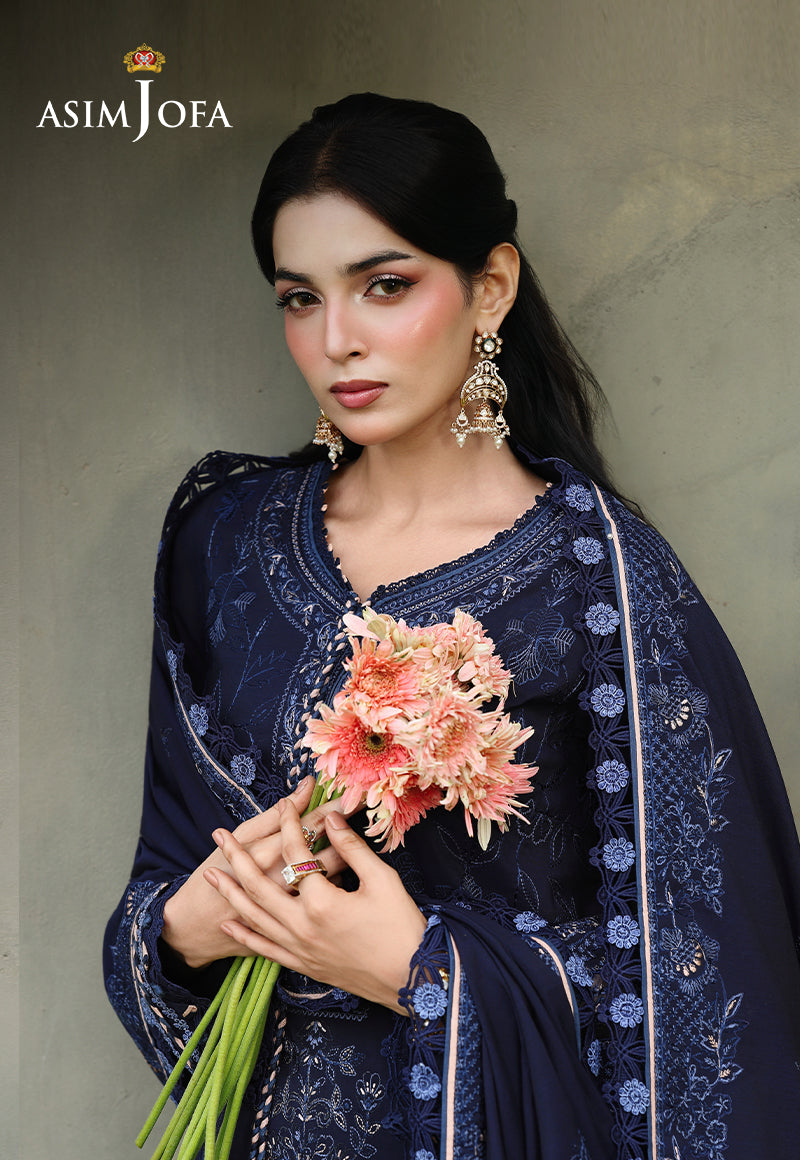 AJULC-07 Embroidered Chikankari Unstitched 3 Pcs