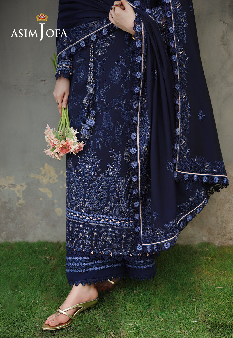 AJULC-07 Embroidered Chikankari Unstitched 3 Pcs