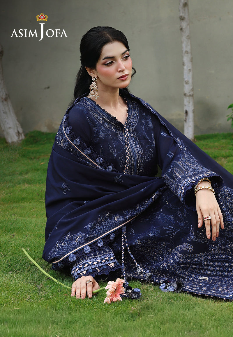 AJULC-07 Embroidered Chikankari Unstitched 3 Pcs