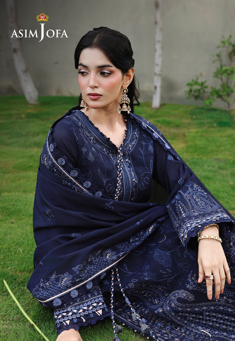 AJULC-07 Embroidered Chikankari Unstitched 3 Pcs