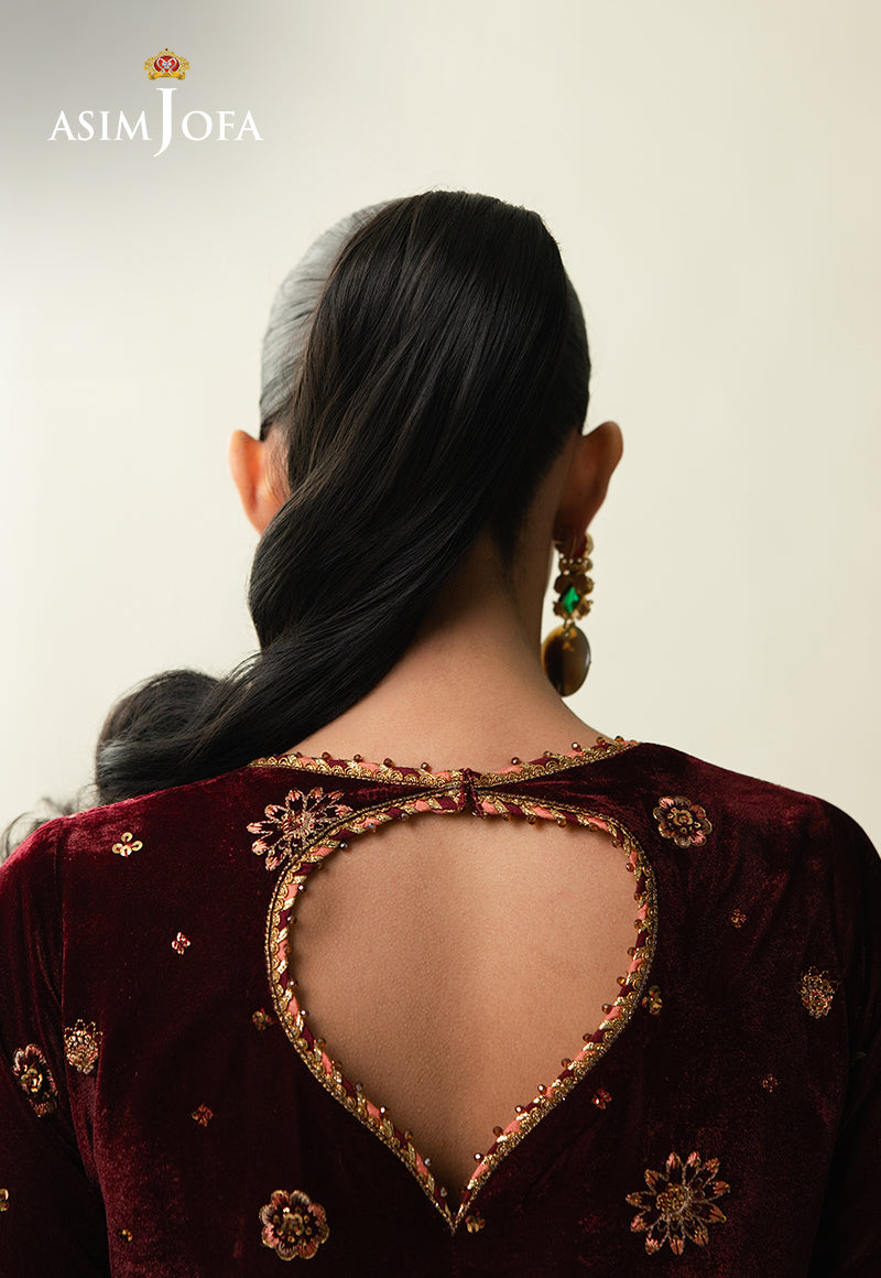 AJULM-07 Embroidered Velvet Unstitched 3 Pcs