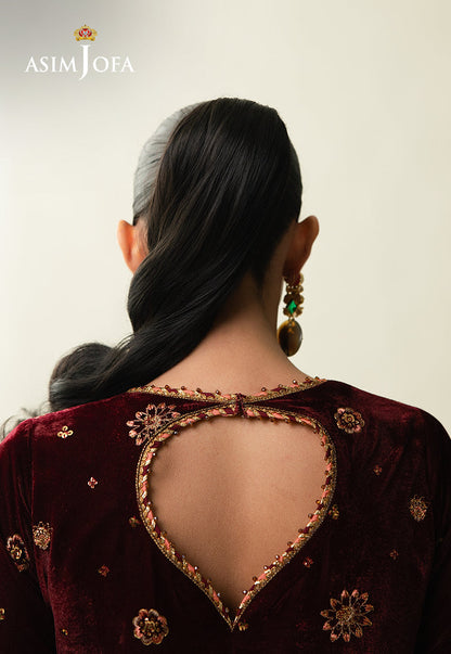 AJULM-07 Embroidered Velvet Unstitched 3 Pcs
