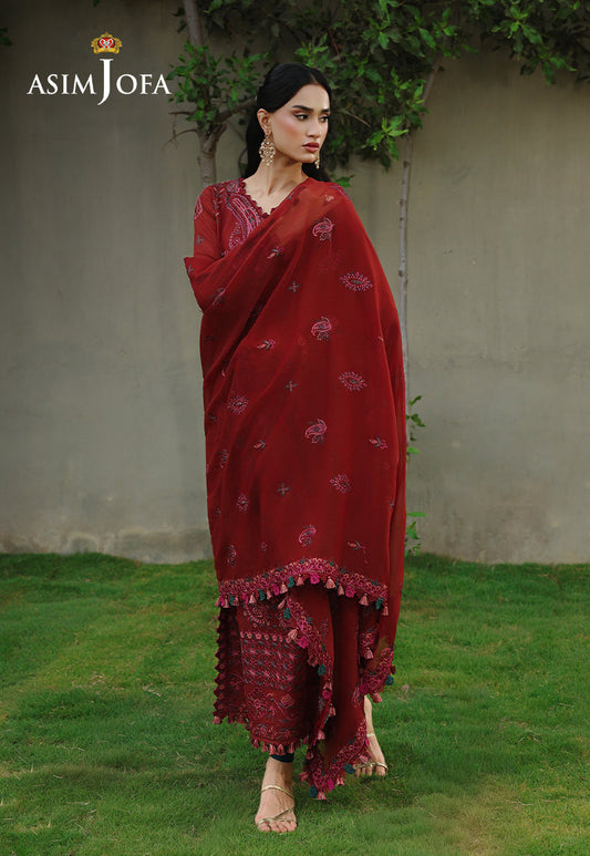 AJULC-05 Embroidered Paper Cotton Unstitched 3 Pcs