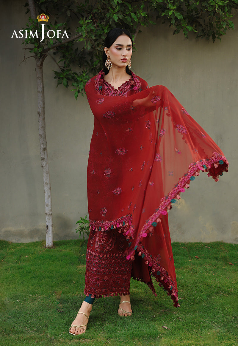 AJULC-05 Embroidered Chikankari Unstitched 3 Pcs