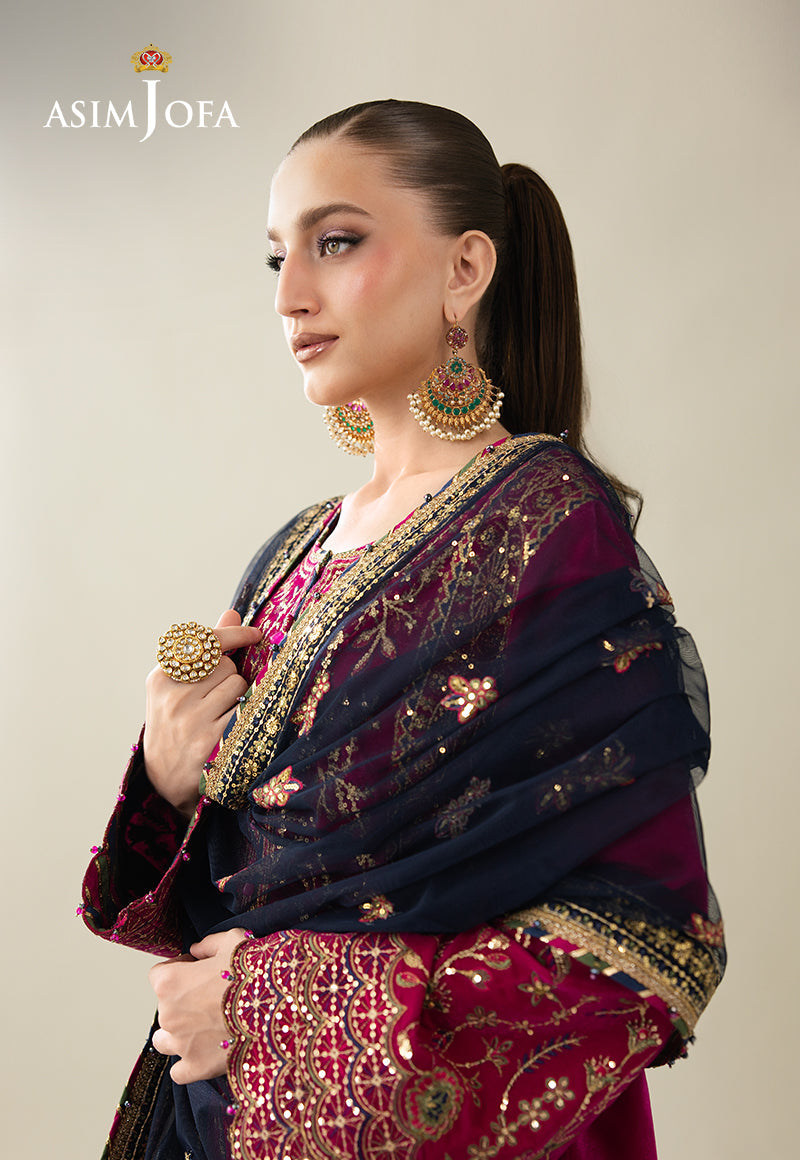 AJULM-03 Embroidered Velvet Unstitched 3 Pcs