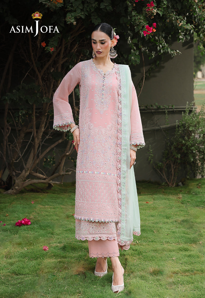 AJULC-06 Embroidered Chikankari Unstitched 3 Pcs