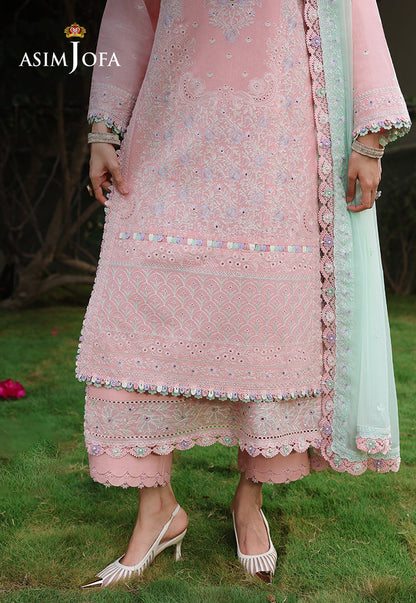 AJULC-06 Embroidered Chikankari Unstitched 3 Pcs