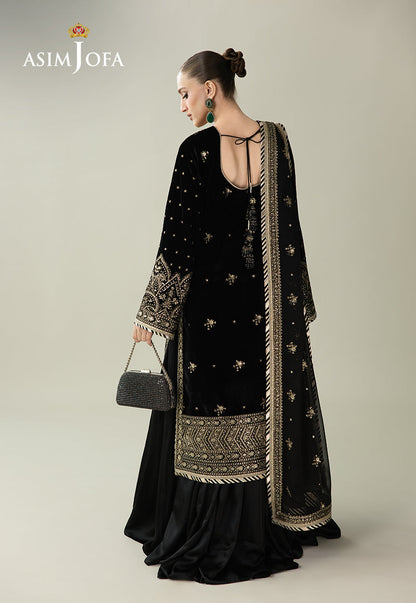 AJULM-01 Embroidered Velvet Unstitched 3 Pcs