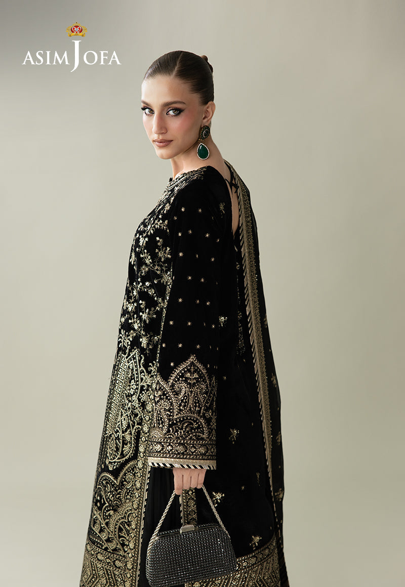 AJULM-01 Embroidered Velvet Unstitched 3 Pcs