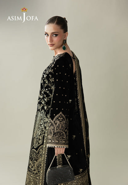 AJULM-01 Embroidered Velvet Unstitched 3 Pcs