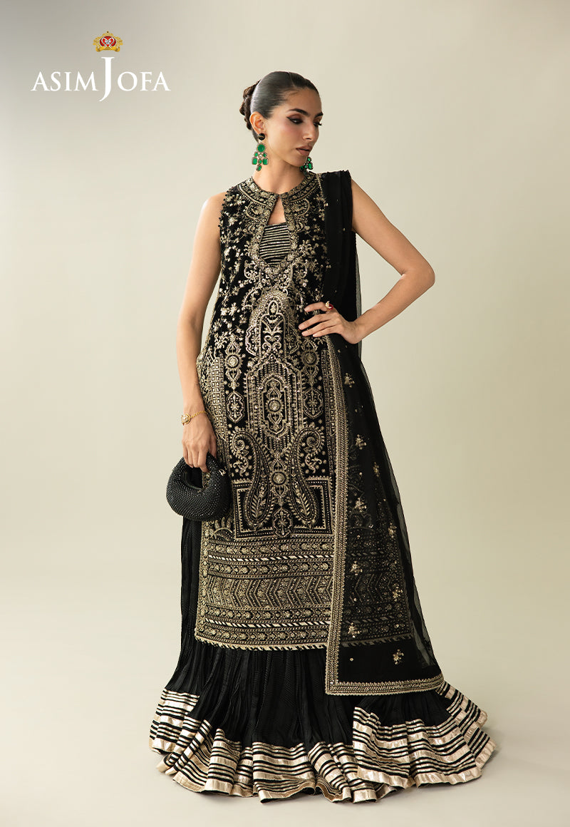 AJULM-01 Embroidered Velvet Unstitched 3 Pcs