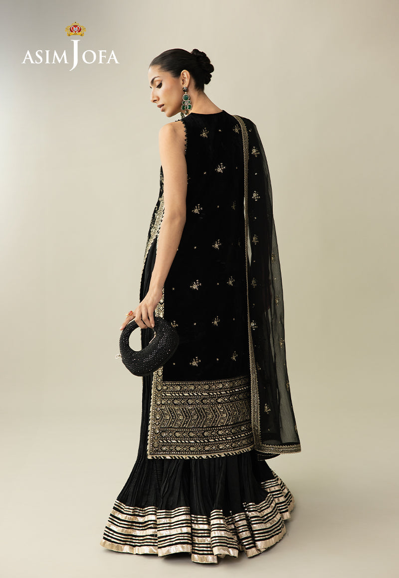 AJULM-01 Embroidered Velvet Unstitched 3 Pcs