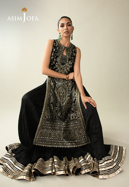 AJULM-01 Embroidered Velvet Unstitched 3 Pcs