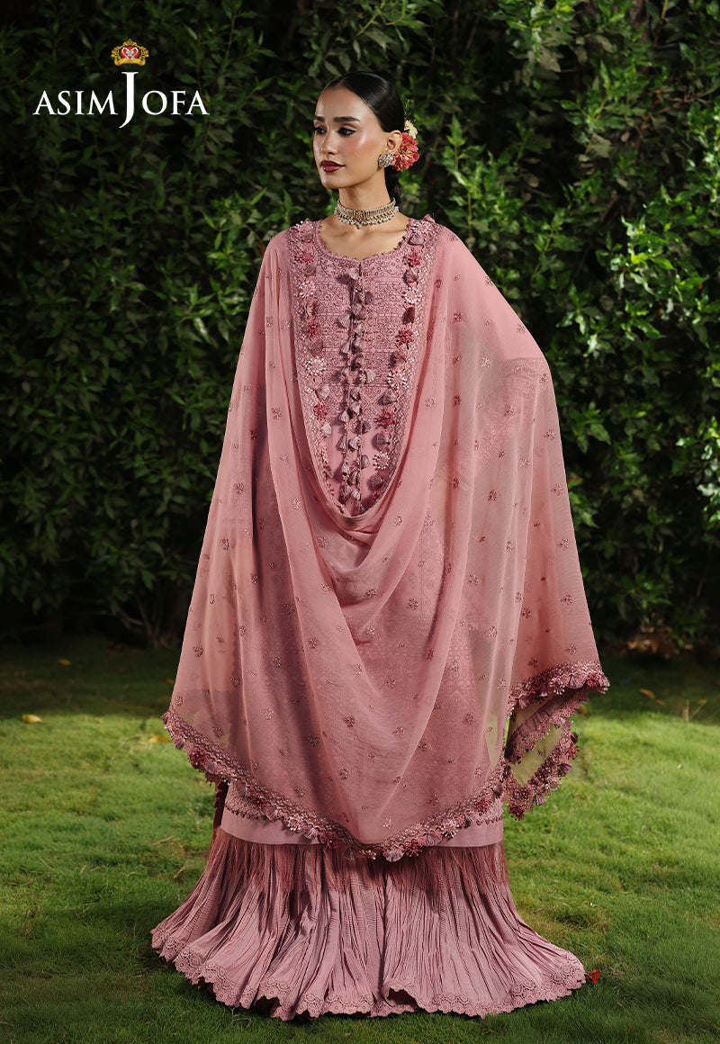 AJULC-03 Embroidered Chikankari Unstitched 3 Pcs