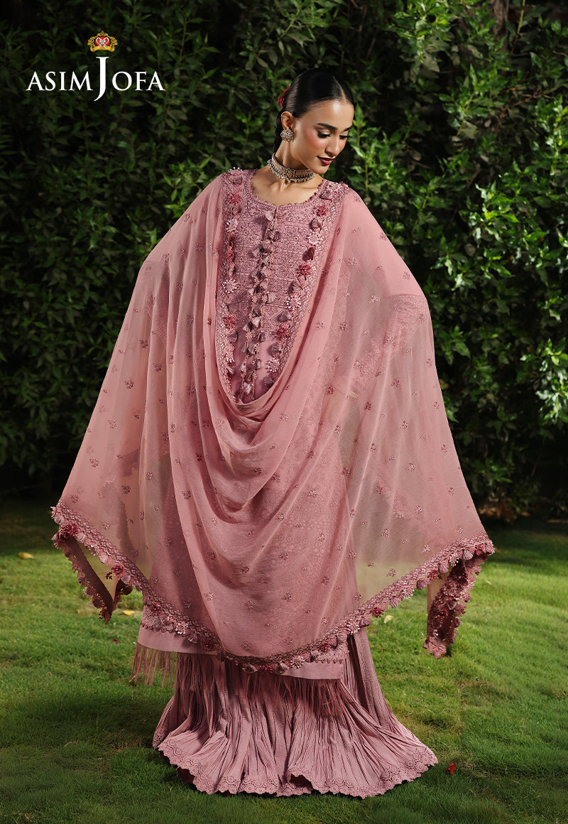 AJULC-03 Embroidered Chikankari Unstitched 3 Pcs