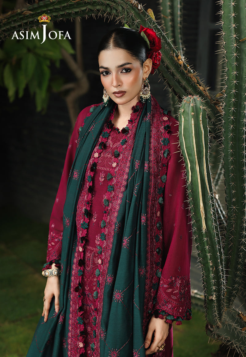 AJULC-04 Embroidered Chikankari Unstitched 3 Pcs