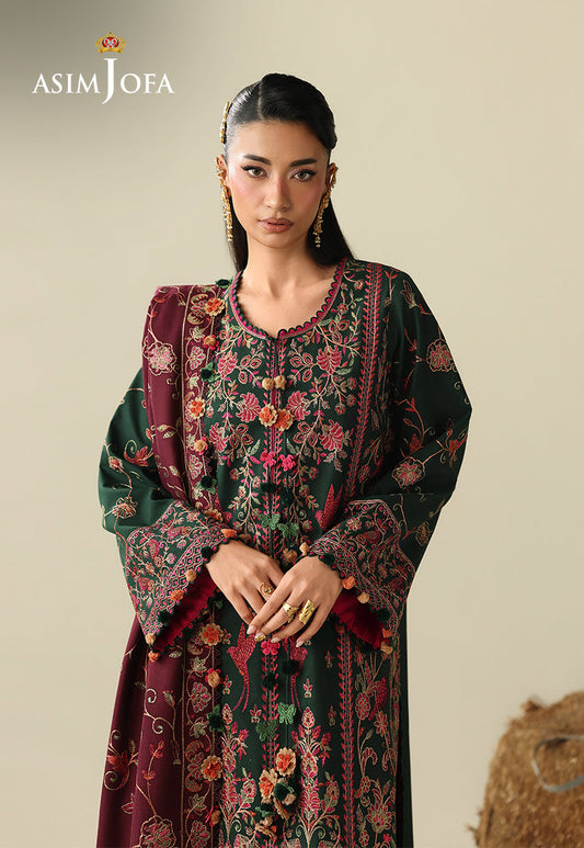 AJULK-04 Embroidered Rod Unstitched 3 Pcs