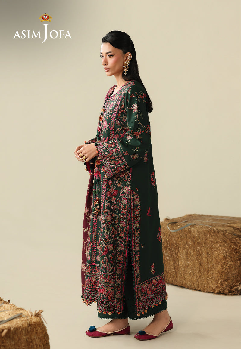 AJULK-04 Embroidered Rod Unstitched 3 Pcs