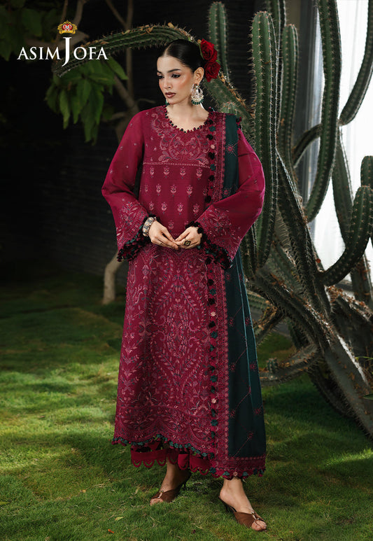 AJULC-04 Embroidered Paper Cotton Unstitched 3 Pcs