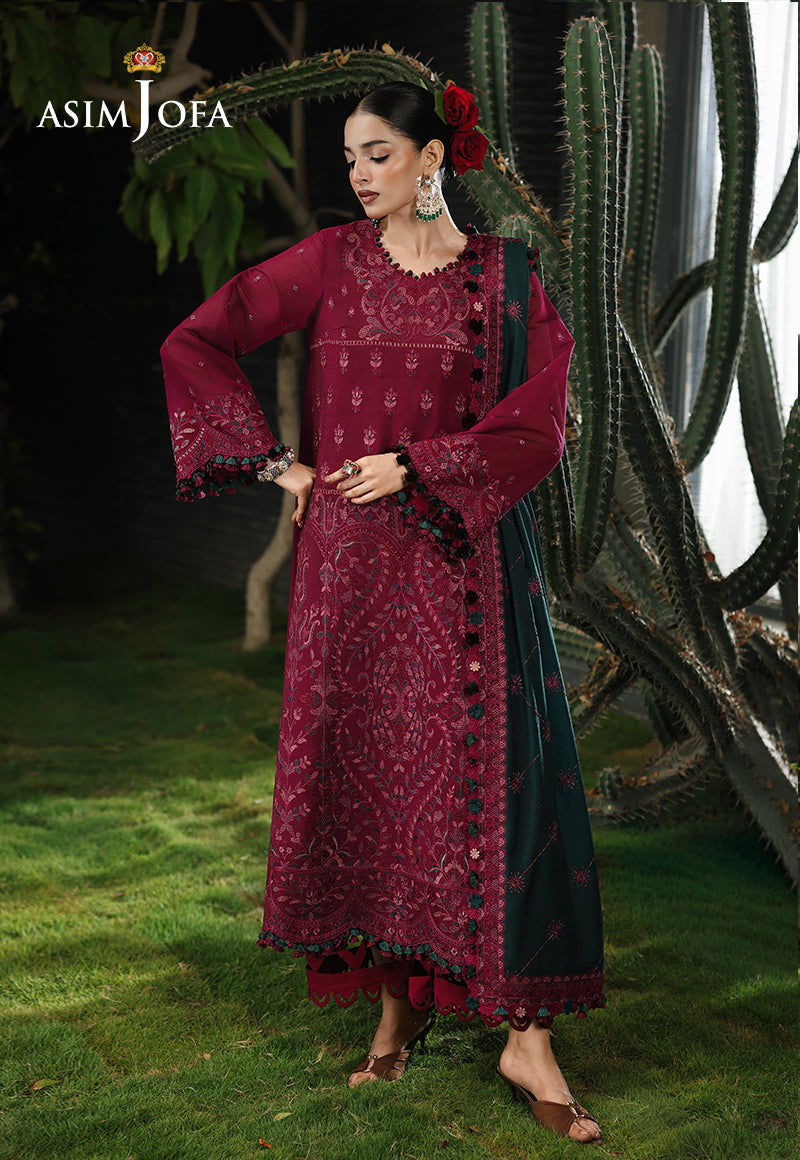 AJULC-04 Embroidered Chikankari Unstitched 3 Pcs