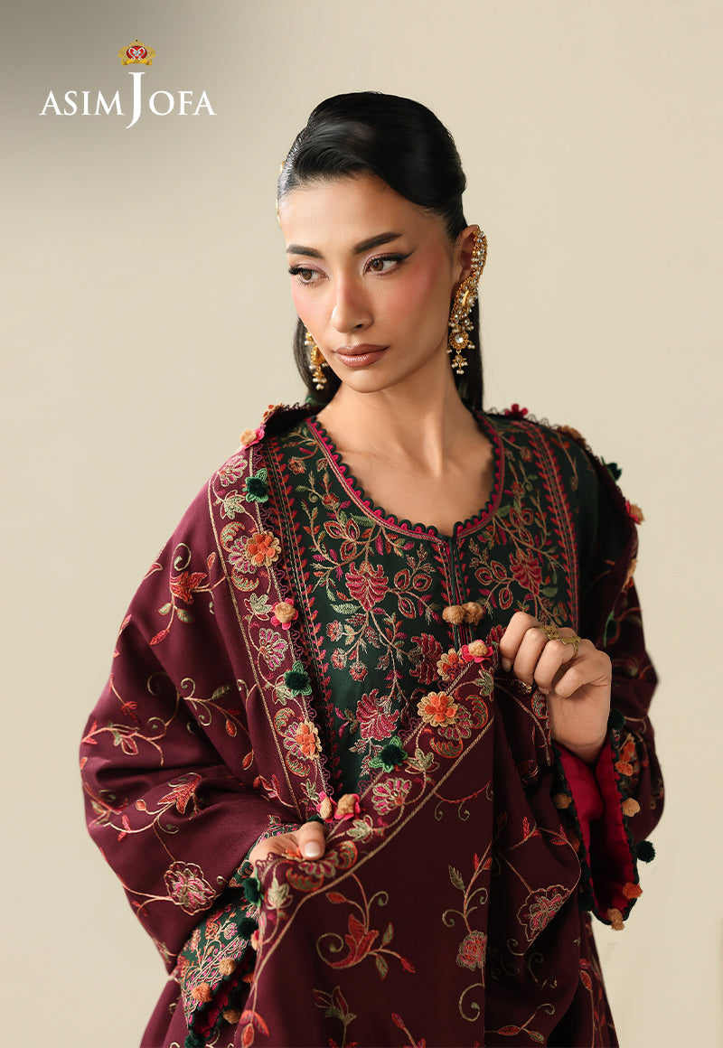 AJULK-04 Embroidered Rod Unstitched 3 Pcs
