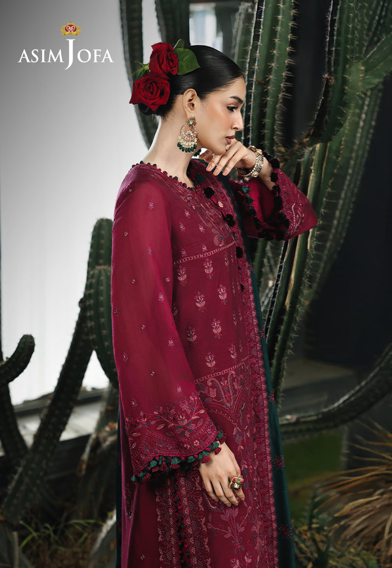 AJULC-04 Embroidered Chikankari Unstitched 3 Pcs