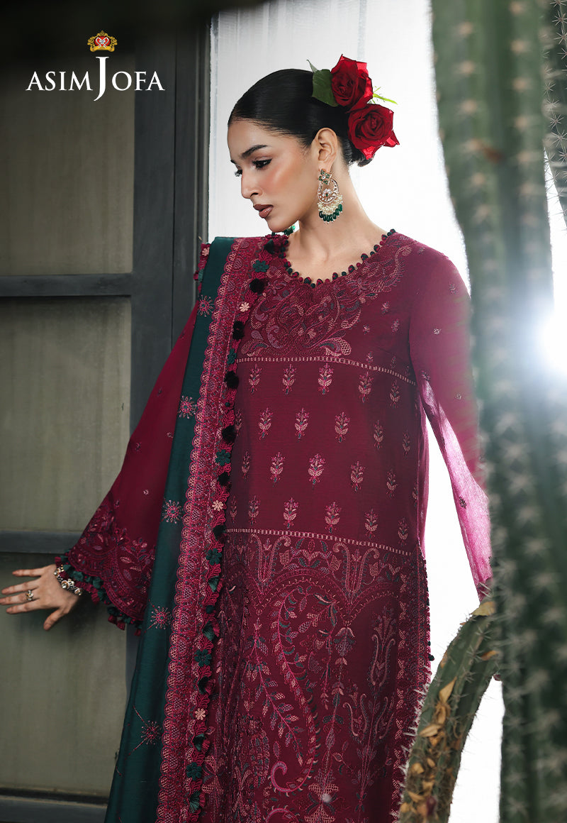 AJULC-04 Embroidered Chikankari Unstitched 3 Pcs