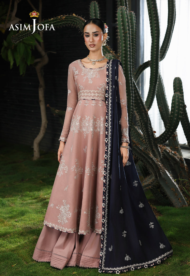 AJULC-02 Embroidered Chikankari Unstitched 3 Pcs