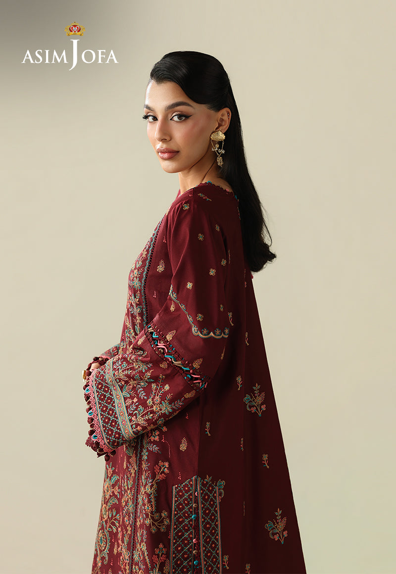 AJULK-08 Embroidered Rod Unstitched 3 Pcs