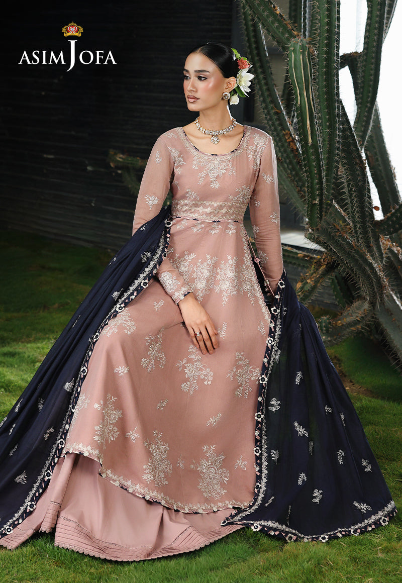 AJULC-02 Embroidered Chikankari Unstitched 3 Pcs