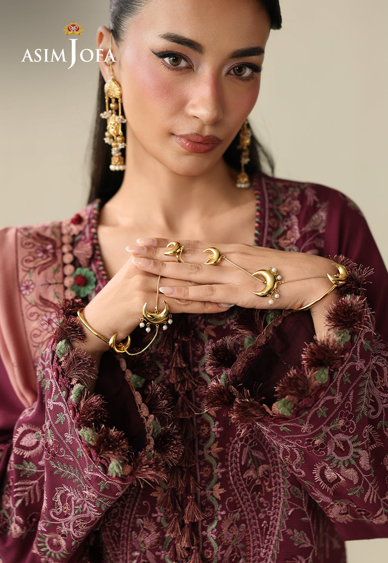 AJULK-06 Embroidered Rod Unstitched 3 Pcs