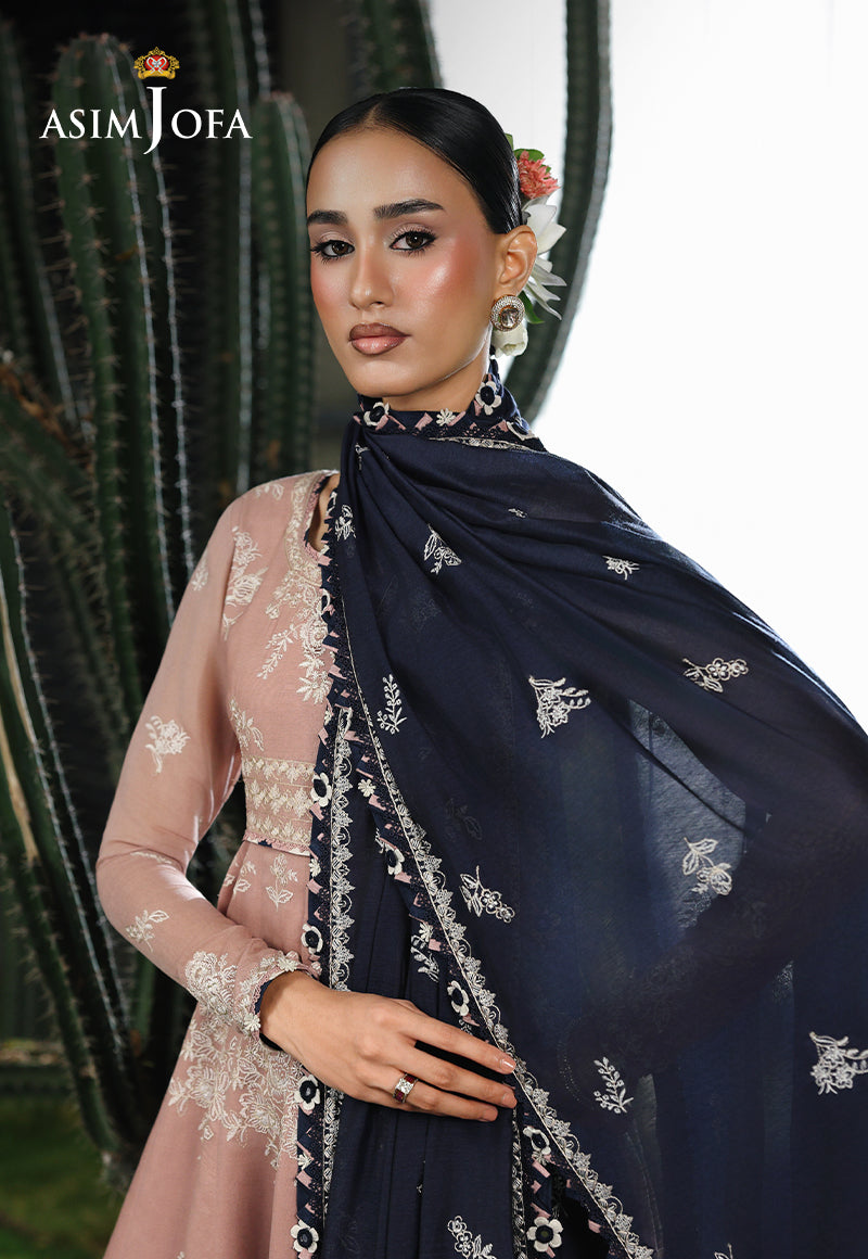 AJULC-02 Embroidered Chikankari Unstitched 3 Pcs