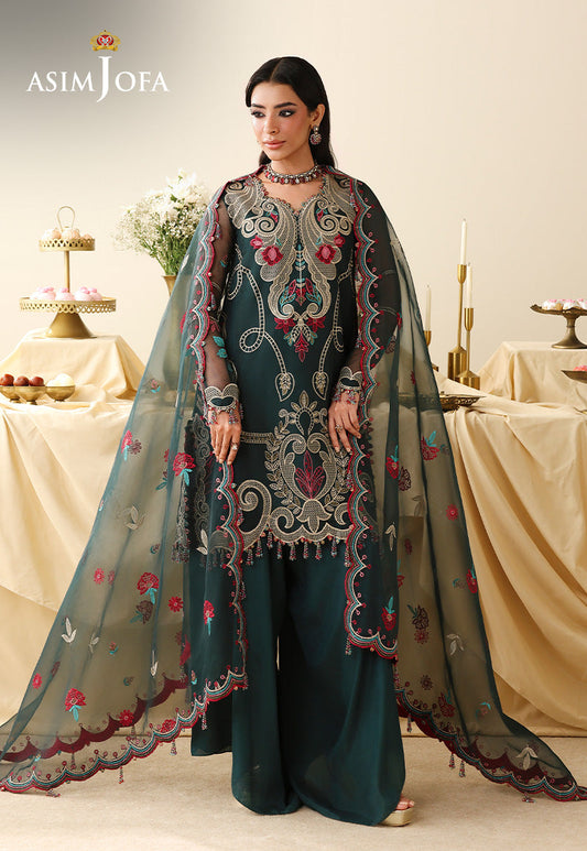 AJULIH-04 Embroidered Organza Unstitched 3 Pcs
