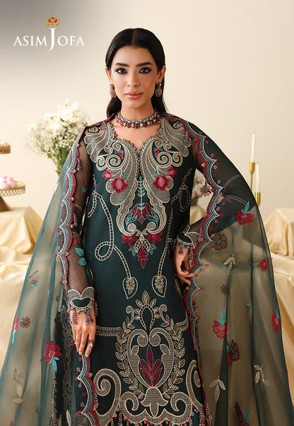 AJULIH-04 Embroidered Organza Unstitched 3 Pcs