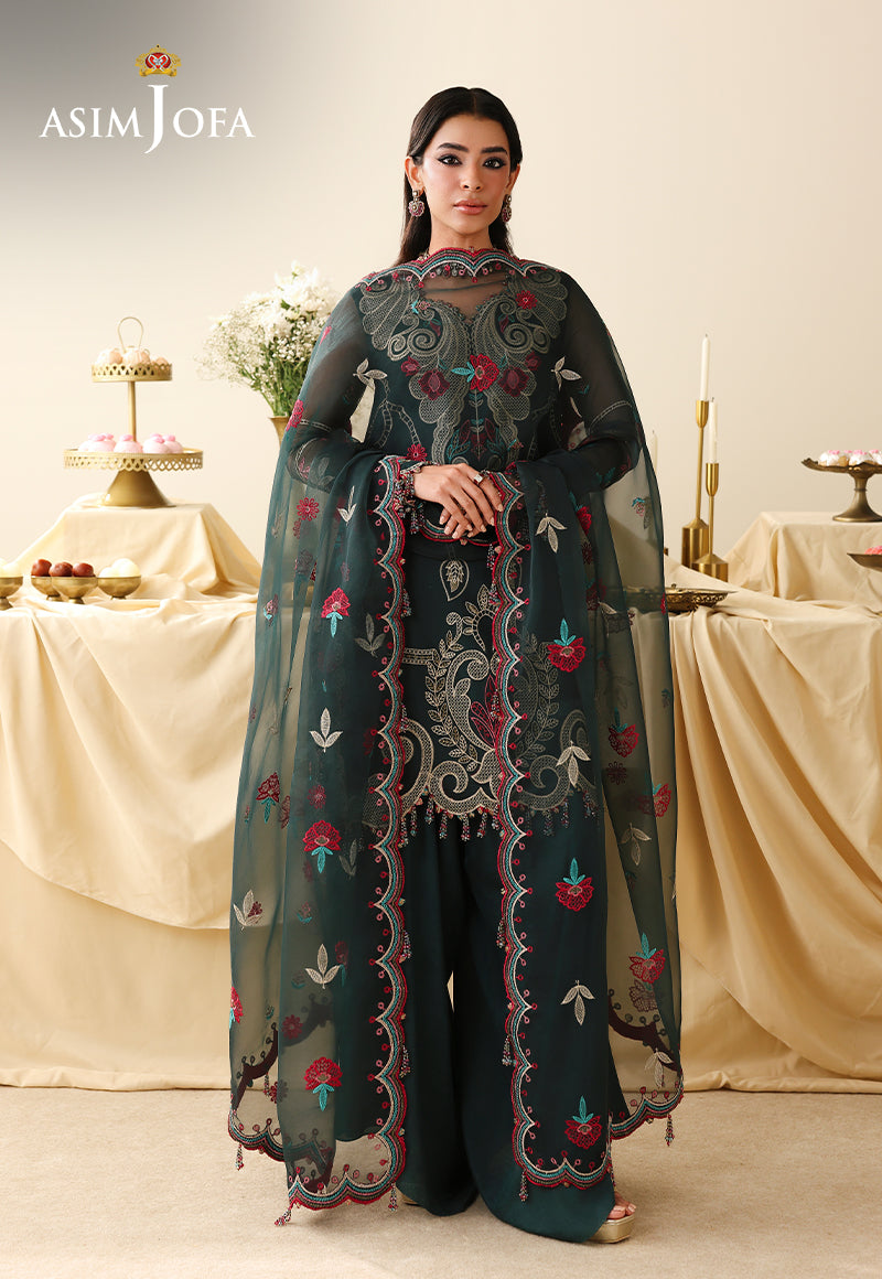 AJULIH-04 Embroidered Organza Unstitched 3 Pcs