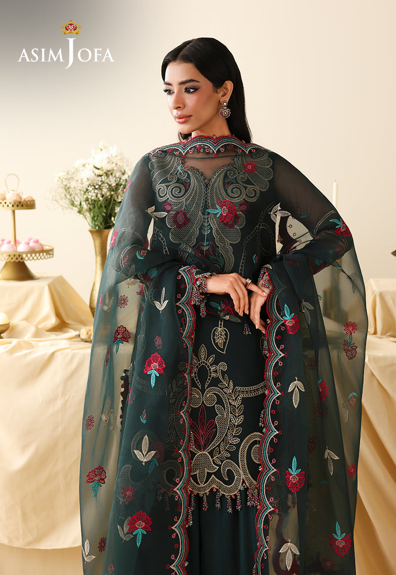 AJULIH-04 Embroidered Organza Unstitched 3 Pcs