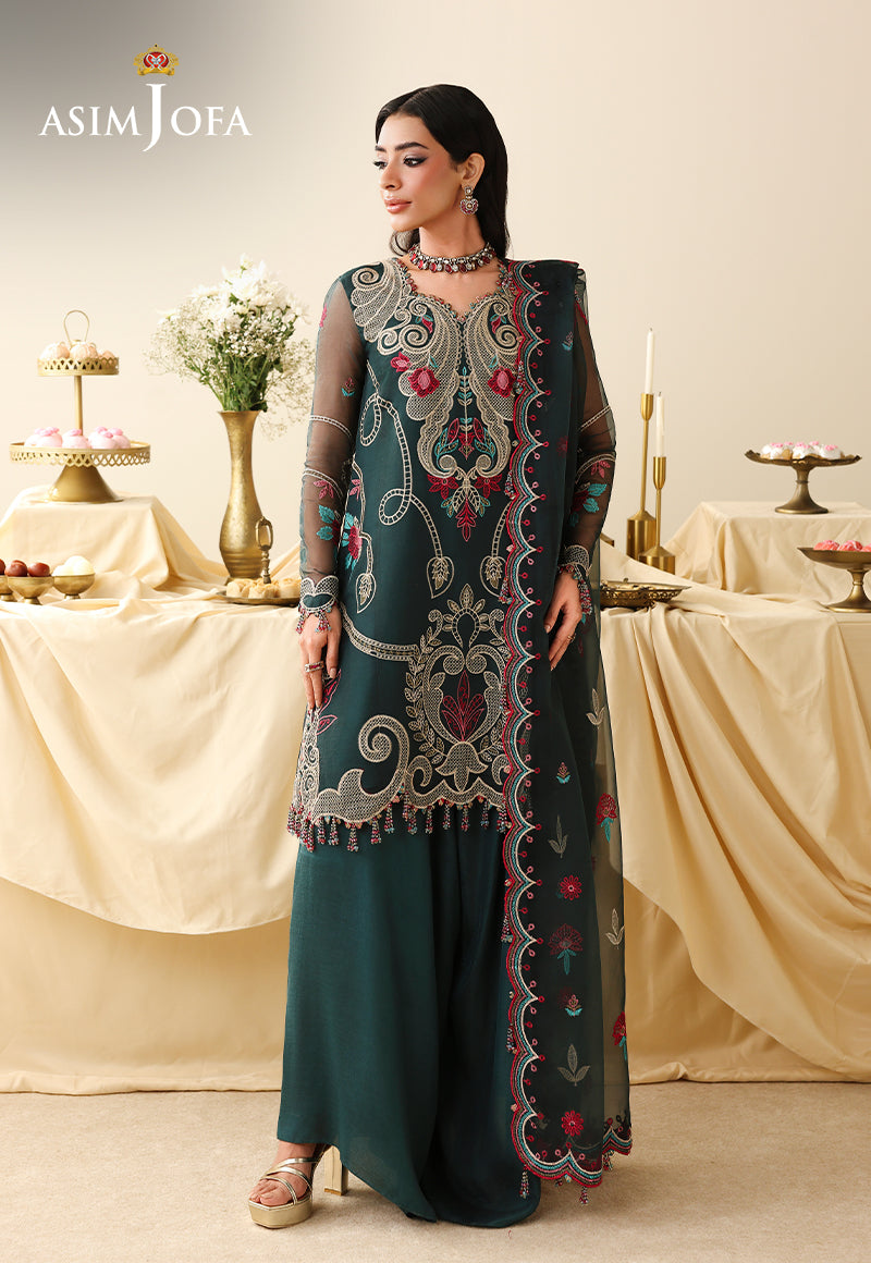 AJULIH-04 Embroidered Organza Unstitched 3 Pcs
