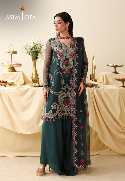 AJULIH-04 Embroidered Organza Unstitched 3 Pcs