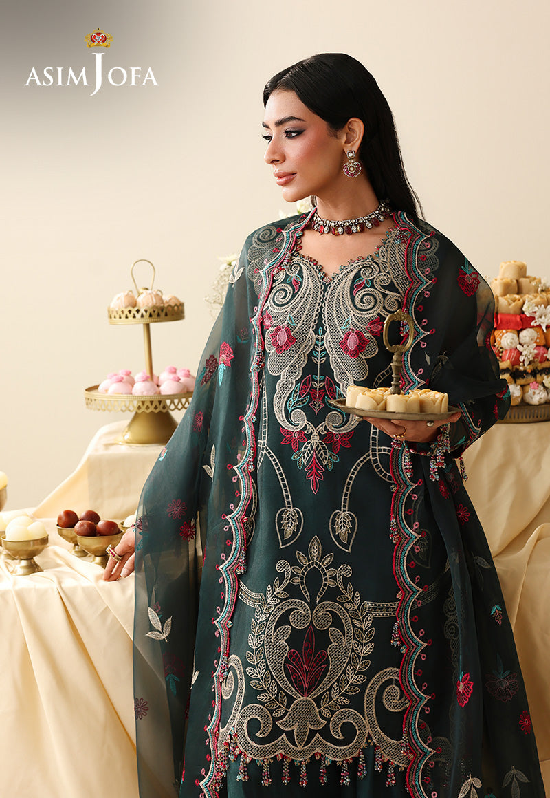 AJULIH-04 Embroidered Organza Unstitched 3 Pcs