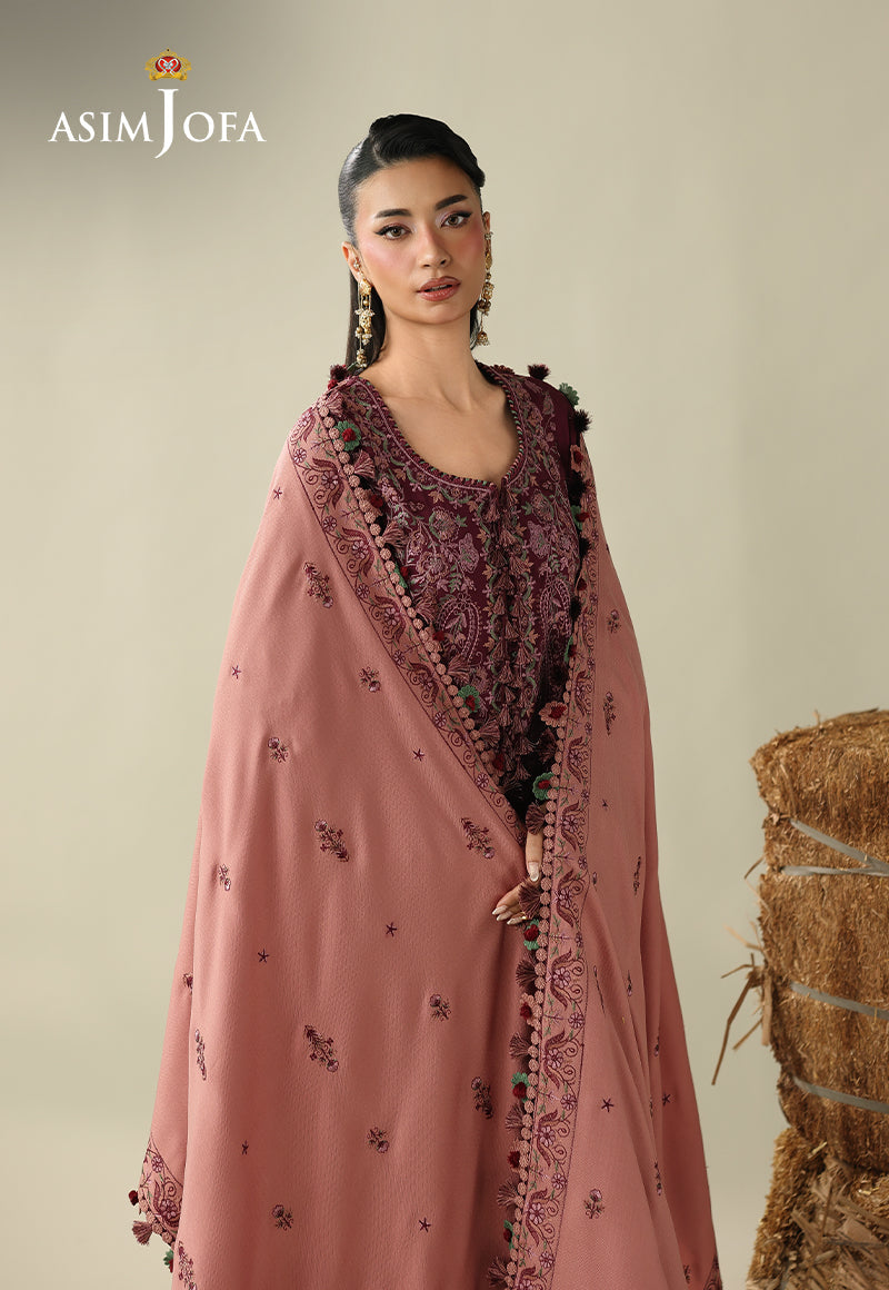 AJULK-06 Embroidered Rod Unstitched 3 Pcs