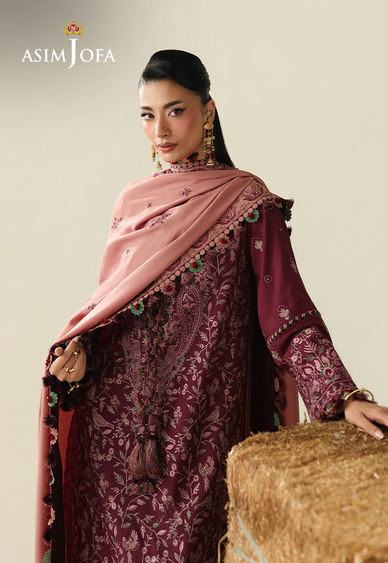 AJULK-06 Embroidered Rod Unstitched 3 Pcs