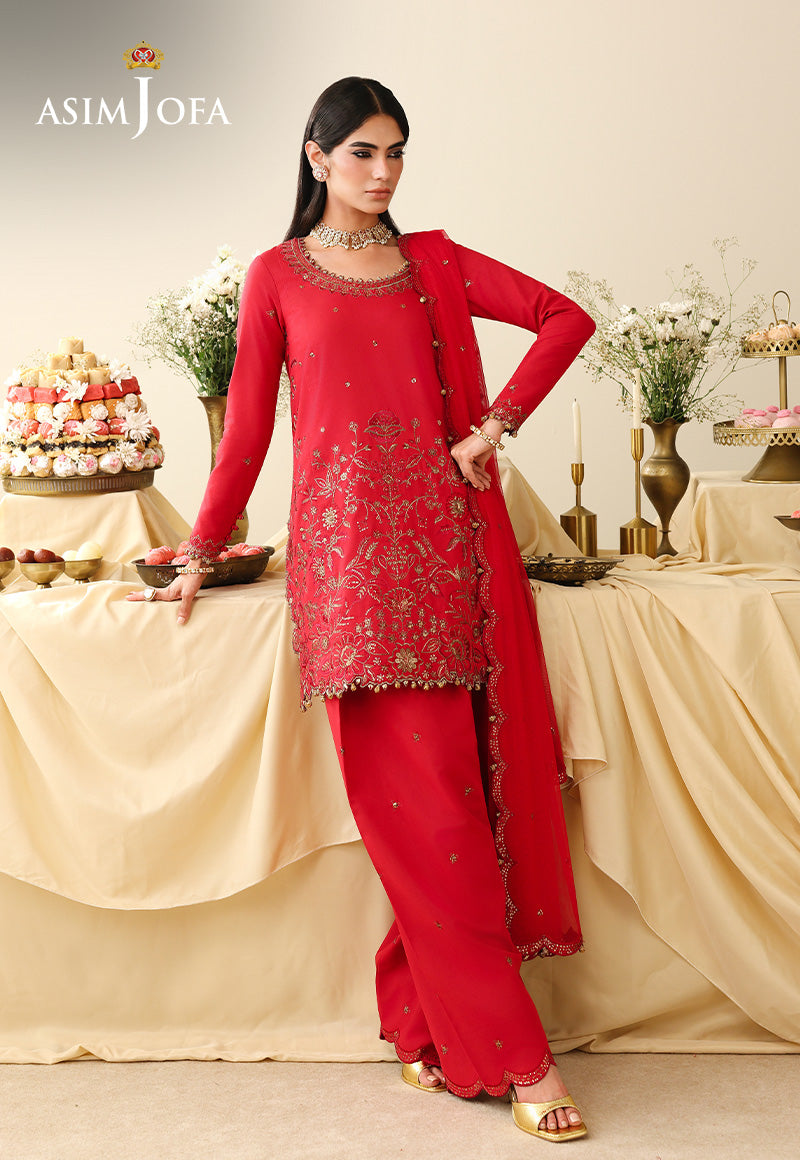 AJULIH-08 Embroidered Twisted Silk Unstitched 3 Pcs